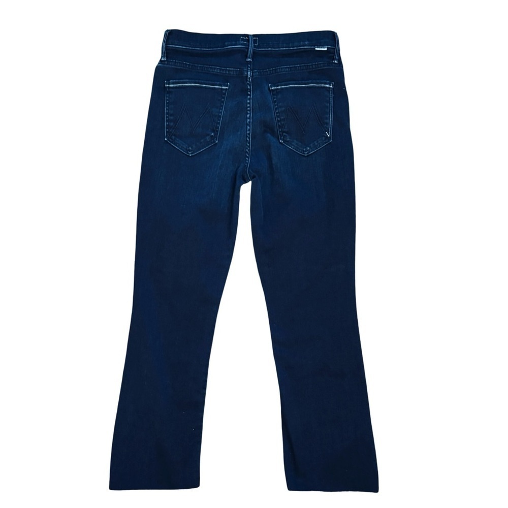 MOTHER The Insider Crop Step Fray Dark Blue Denim Jean Night Tripper Wash Sz 29 - Picture 5 of 13